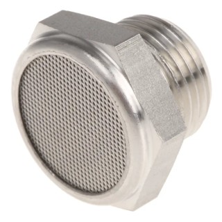 Legris Stainless Steel Pneumatic Silencer Threaded G 3/8 in 12 bar Pressure 180°C Max Operating Temperature 0682 00 17