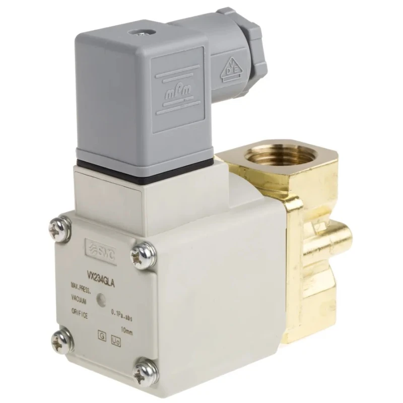 SMC Pneumatic Solenoid Valve 2/2 NC Solenoid/Spring, Threaded Port 1/2 in, Brass Body, 230V ac VX234GLA