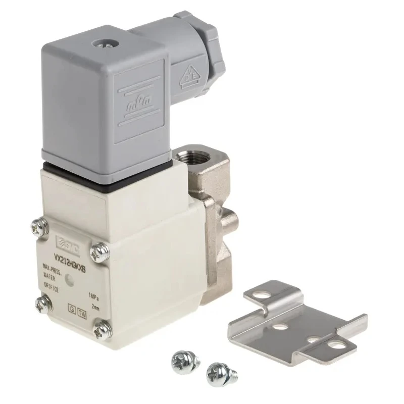 SMC Pneumatic 2/2 Solenoid/Spring Valve G 1/8 Threaded Port Stainless Steel Body 24V dc VX212HGKXB