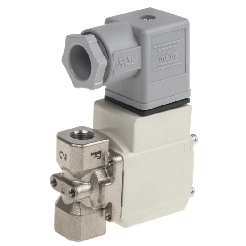 SMC Pneumatic 2/2 Solenoid/Spring Valve G 1/8 Threaded Port Stainless Steel Body 24V dc VX212HGKXB