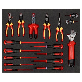 Bahco 17 Piece Maintenance Kit Tool Kit with Foam Inlay VDE/1000V Approved FF1A5009