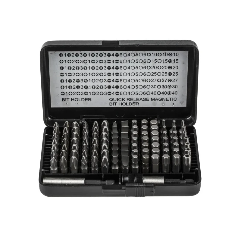 MTI Hex, Phillips, Pozidriv, Slotted, Torx Screwdriver Bit Set 100 Pieces 560-800
