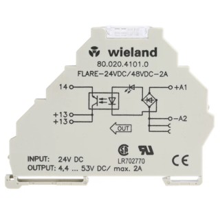 Wieland Flare Series Solid State Relay 2A Load DIN Rail Mount 53V Load Control 80.020.4101.0