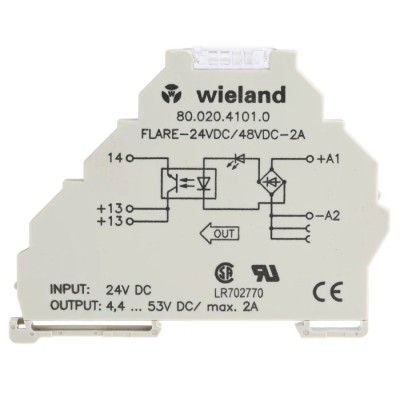 Wieland Flare Series Solid State Relay 2A Load DIN Rail Mount 53V Load Control 80.020.4101.0