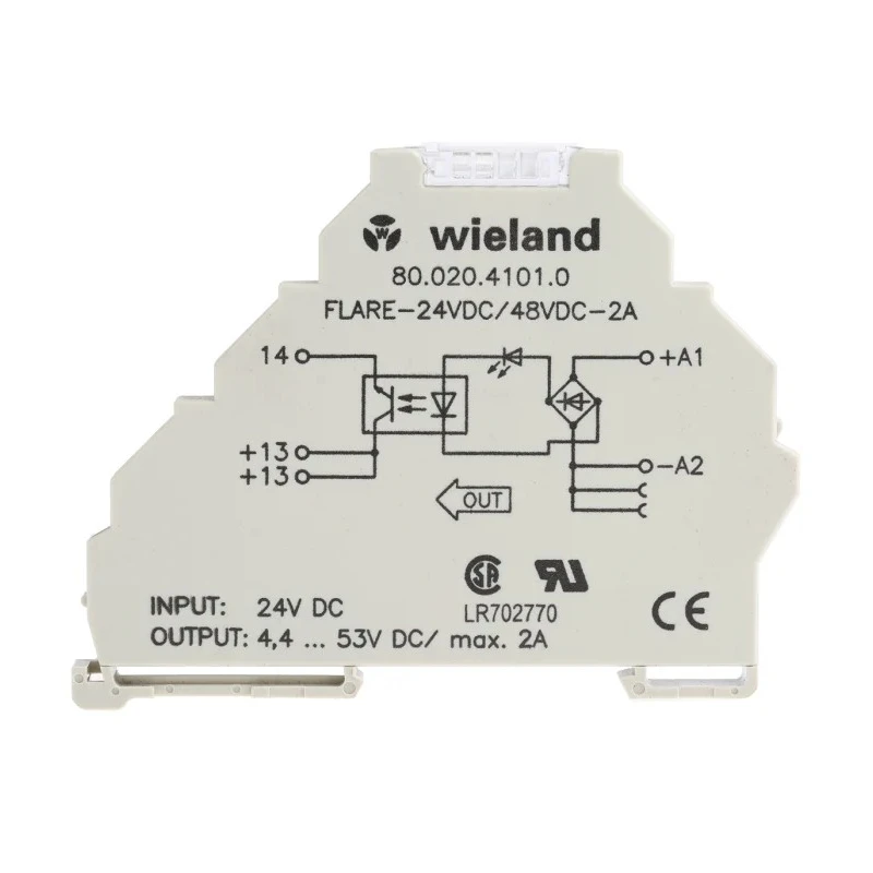 Wieland Flare Series Solid State Relay 2A Load DIN Rail Mount 53V Load Control 80.020.4101.0
