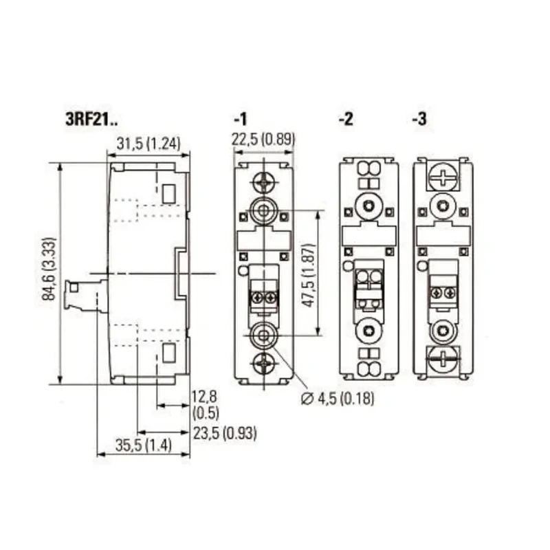Siemens 3RF2 Series Solid State Relay, 30 A Load, DIN Rail Mount, 460 V Load, 24V DC Control 3RF2130-1AA04