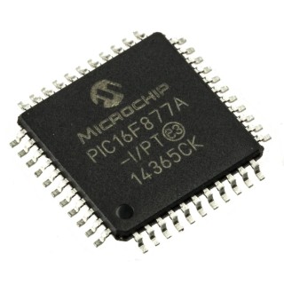 Microchip 8 bit PIC PIC16F Microcontroller 20 MHz 14.3 kB Program Memory 256B FLASH, 44-Pin TQFP PIC16F877A-I/PT