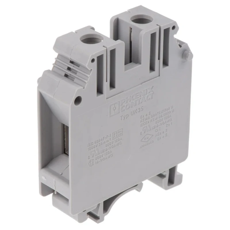 Phoenix Contact Feed Through Terminal Block 1-Level Screw 0.75-35 mm² 150A 1kV ATEX UK 35 Series 3008012