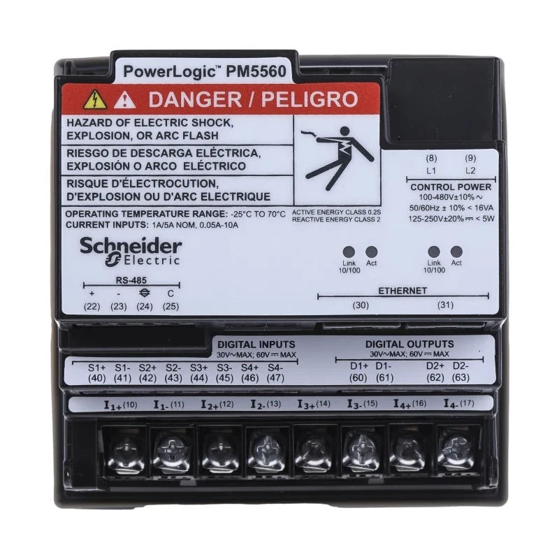 Schneider Electric 3 Phase Electromechanical Digital Power Meter LCD Display METSEPM5560