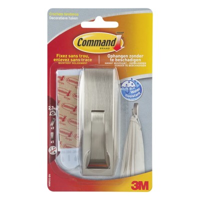 3M Command White Adhesive Hook 2.2 kg Weight Capacity Polyethylene 55mm x 172mm MR03BC