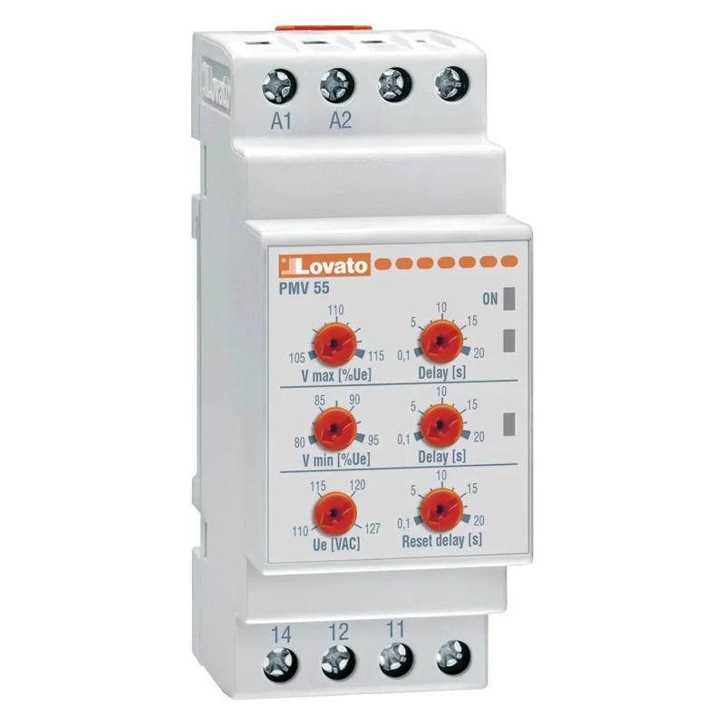 Lovato Electric 1 Phase SPDT DIN Rail Voltage Monitoring Relay 380V/440V AC PMV55A440