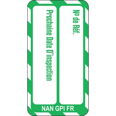 Brady Safety Nanotag Polypropylene White on Green French Language 20 Per Pack NAN-FR-NAN-GPI-GN-20