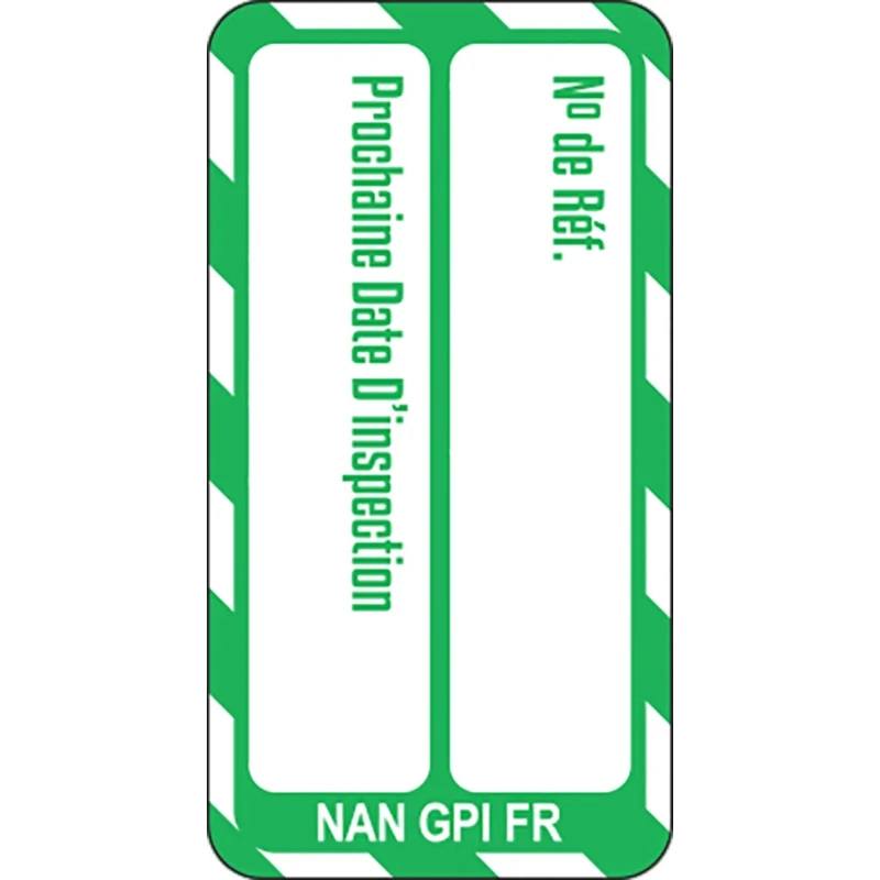 Brady Safety Nanotag Polypropylene White on Green French Language 20 Per Pack NAN-FR-NAN-GPI-GN-20