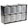 RS PRO Drawer Storage Unit 8 Plastic Drawers 208 mm x 325 mm x 90 mm Black 909-6990