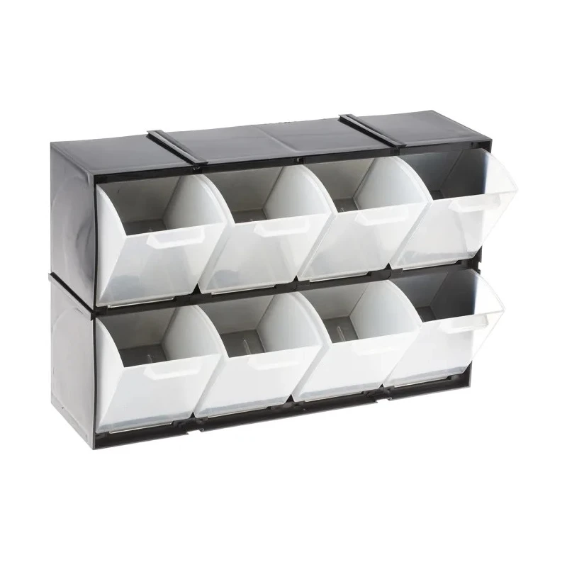RS PRO Drawer Storage Unit 8 Plastic Drawers 208 mm x 325 mm x 90 mm Black 909-6990