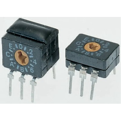 Omron Rotary Coded DIP Switch Through Hole, Rotary Flush Actuator, Contact Rating 1 to 100mA 5 to 30Vdc, Model A6C-10R(N)
