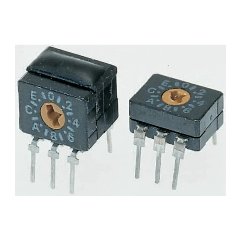 Omron Rotary Coded DIP Switch Through Hole, Rotary Flush Actuator, Contact Rating 1 to 100mA 5 to 30Vdc, Model A6C-10R(N)