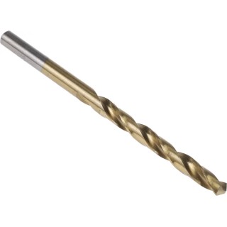 RS PRO HSS Tin Coated Helical Flute Cylindrical Shank Drill Bit 5.7mm Size 93mm Overall Length 57mm Drilling Length 213-275