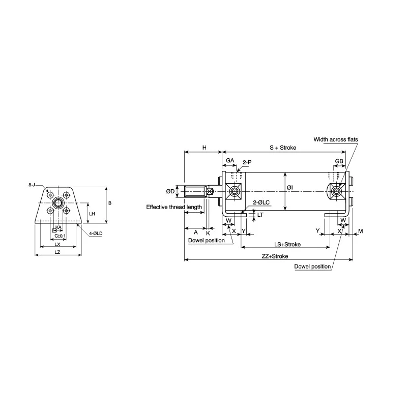 SMC Axial Foot Mounting Bracket for Air Cylinder CG-L020