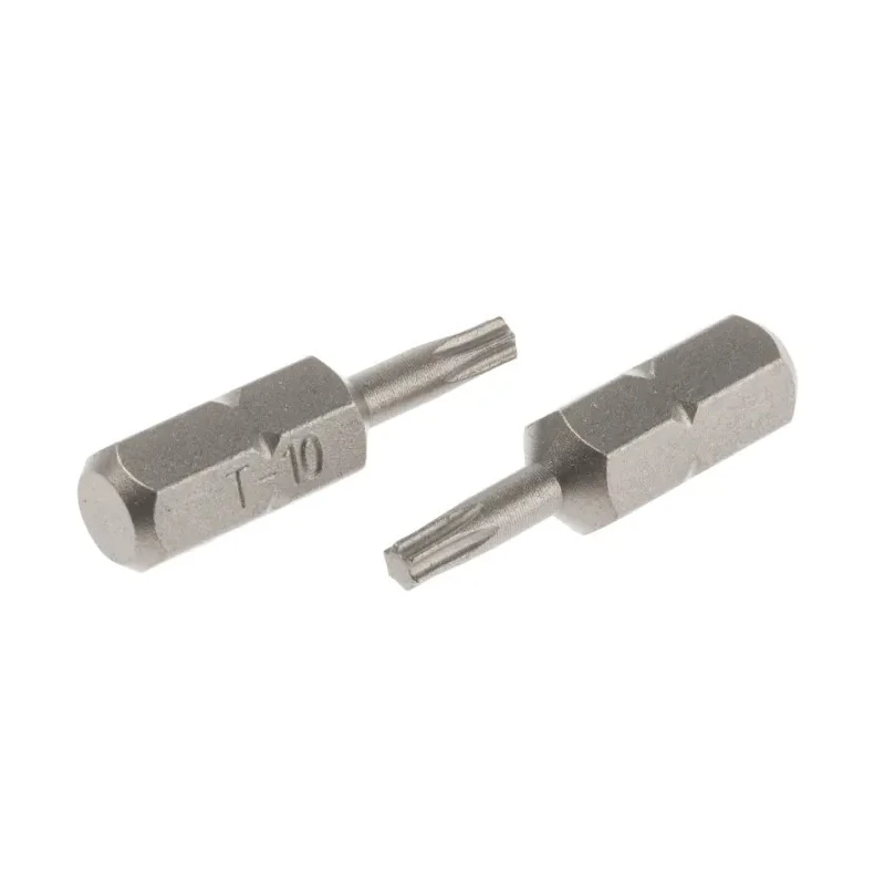 RS PRO Screwdriver Bit, Hex Drive, 6.35 mm Tip, T10 Size, 25 mm Overall Length, Chrome Vanadium Steel, 1-Piece 252-876