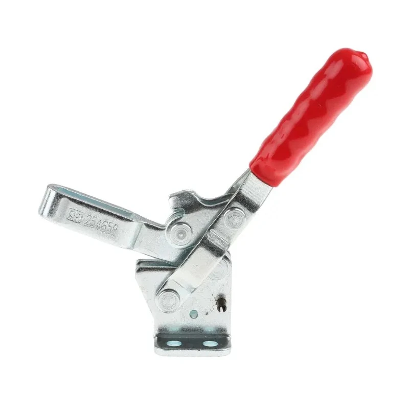 RS PRO Vertical Toggle Clamp Zinc Plated Steel Chrome Finish 150kg Holding Force 95° Jaw Opening 23 mm Depth 254-658