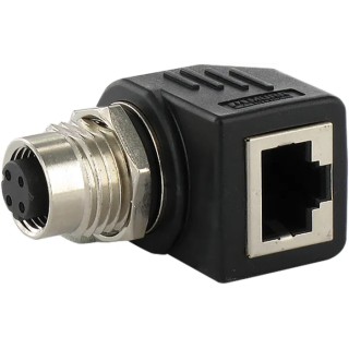 Murrelektronik Limited Right Angle Circular Connector Adapter 4 M12 Male 1 RJ45 Female 7000-44681-0000000