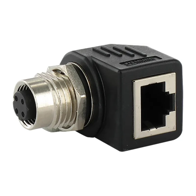 Murrelektronik Limited Right Angle Circular Connector Adapter 4 M12 Male 1 RJ45 Female 7000-44681-0000000
