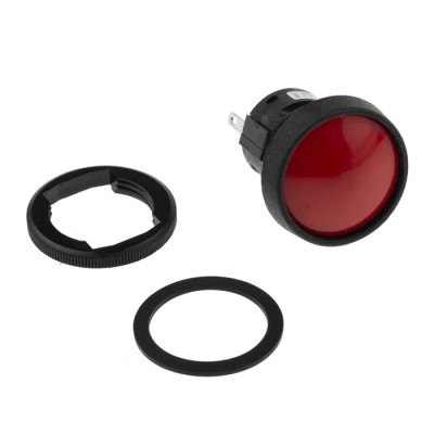 ITW Switches 76-91 Series Panel Mount Momentary Push Button Switch, Red Actuator, 22.5 mm Cutout, SPDT, Clear 76-9112/439088