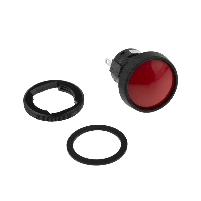ITW Switches 76-91 Series Panel Mount Momentary Push Button Switch, Red Actuator, 22.5 mm Cutout, SPDT, Clear 76-9112/439088