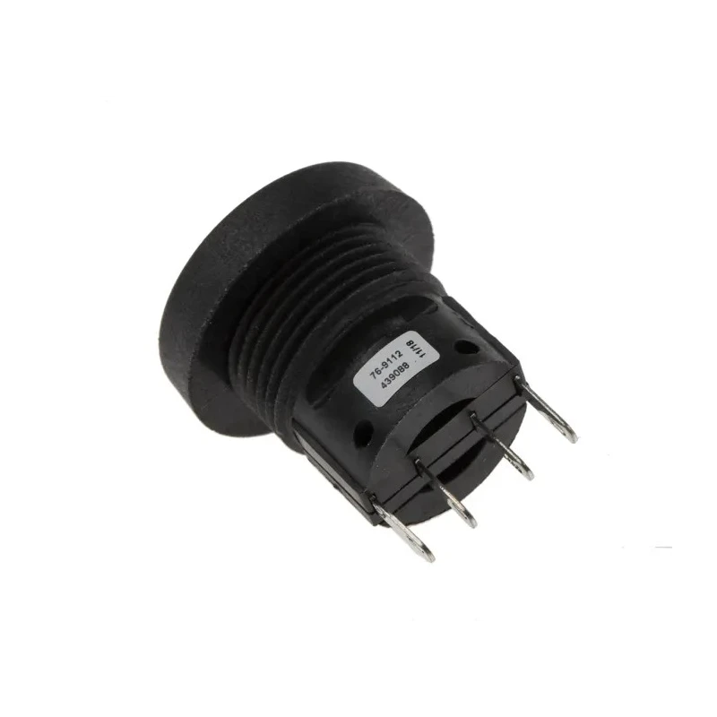 ITW Switches 76-91 Series Panel Mount Momentary Push Button Switch, Red Actuator, 22.5 mm Cutout, SPDT, Clear 76-9112/439088