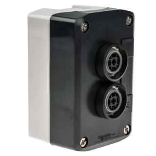 Schneider Electric Push Button Control Station Polycarbonate Enclosure, Green Red, 22mm Cutout, Spring Return XALD214
