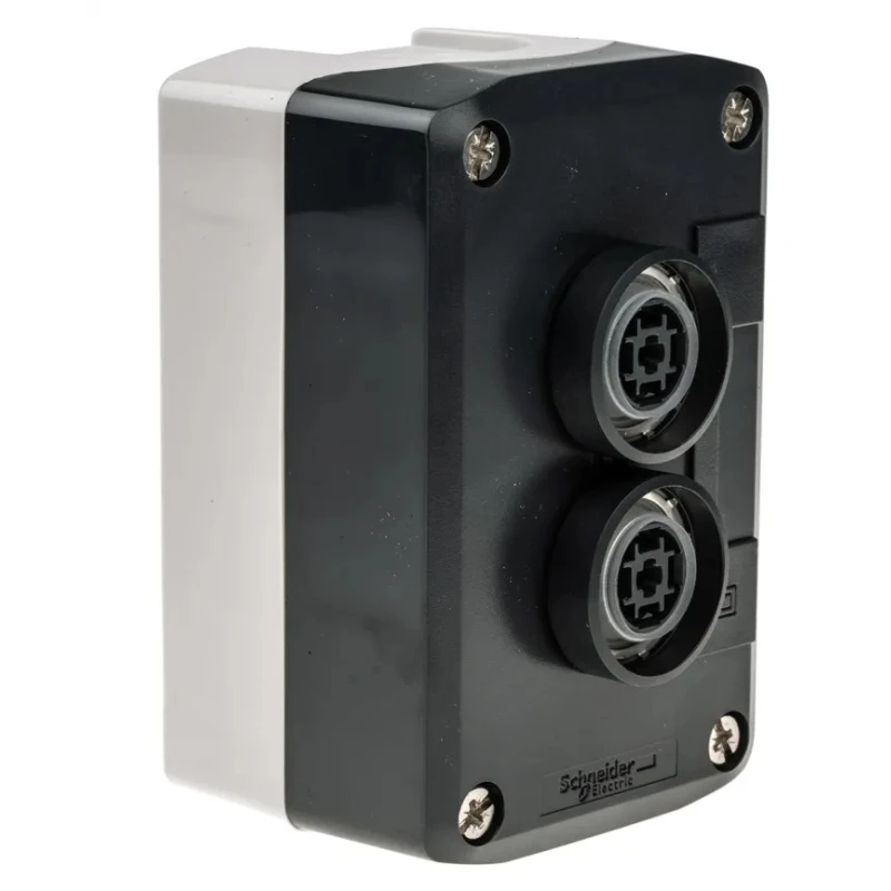 Schneider Electric Push Button Control Station Polycarbonate Enclosure, Green Red, 22mm Cutout, Spring Return XALD214
