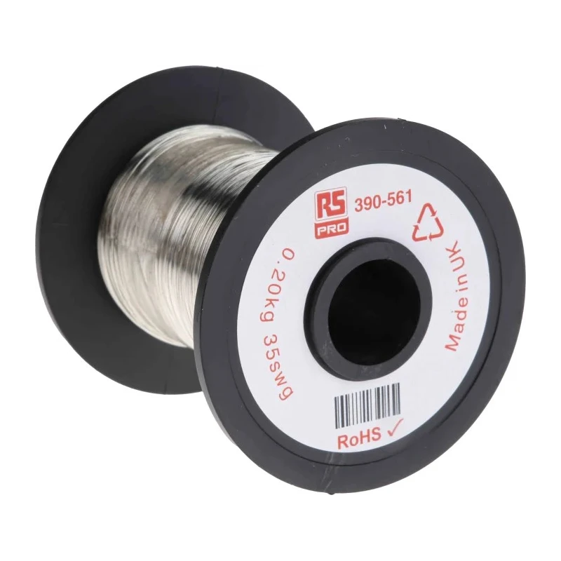 RS PRO 0.21 mm OD Tinned Copper Wire Single Strand 717 m Reel 390-561