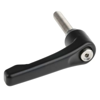RS PRO Die Cast Zinc Handle Clamping Lever, M8 Thread x 40 mm Insert Length, Stainless Steel Shaft, Black 478-080