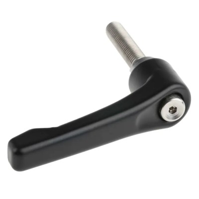 RS PRO Die Cast Zinc Handle Clamping Lever, M8 Thread x 40 mm Insert Length, Stainless Steel Shaft, Black 478-080