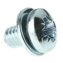 RS PRO Pan Head Pozidriv M4 x 20 mm Bright Zinc Steel Sems Screw with Plain Washer 278-865