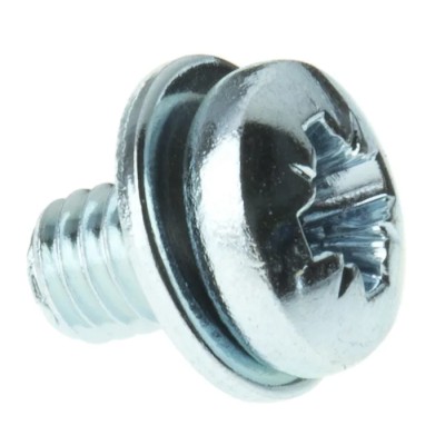 RS PRO Pan Head Pozidriv M4 x 20 mm Bright Zinc Steel Sems Screw with Plain Washer 278-865