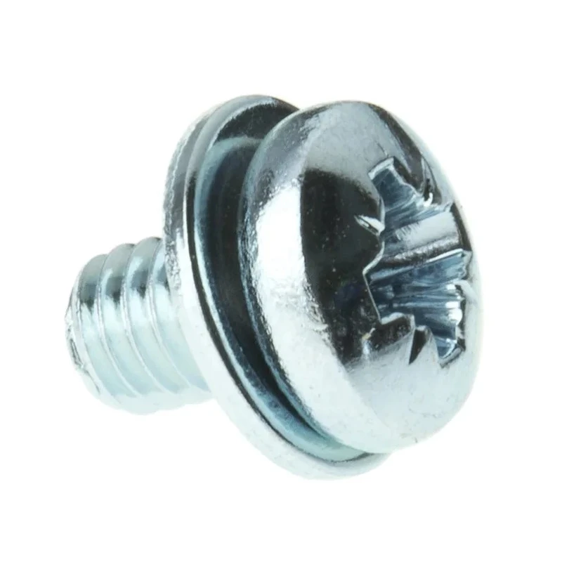 RS PRO Pan Head Pozidriv M4 x 20 mm Bright Zinc Steel Sems Screw with Plain Washer 278-865