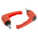 RS PRO Clamping Lever, Male Thread M8 x 15 mm Thermoplastic Handle Steel Shaft Orange 65mm Length 478-321