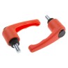 RS PRO Clamping Lever, Male Thread M8 x 15 mm Thermoplastic Handle Steel Shaft Orange 65mm Length 478-321
