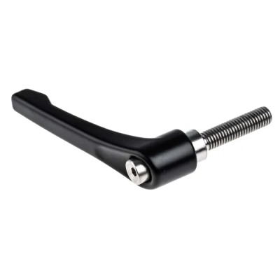 RS PRO Stainless Steel Clamping Lever M10 x 40 mm Die Cast Zinc Handle Black 78mm Length 478-282