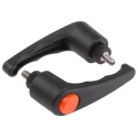 RS PRO Clamping Lever M6 x 10 mm Fibreglass Reinforced Nylon Handle Stainless Steel Shaft Black 478-797