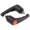 RS PRO Clamping Lever M6 x 10 mm Fibreglass Reinforced Nylon Handle Stainless Steel Shaft Black 478-797