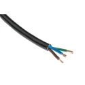 RS PRO 3 Core Power Cable Black 0.75 mm² PVC Insulated Jacket 70 °C 300 V 50 m 491-879