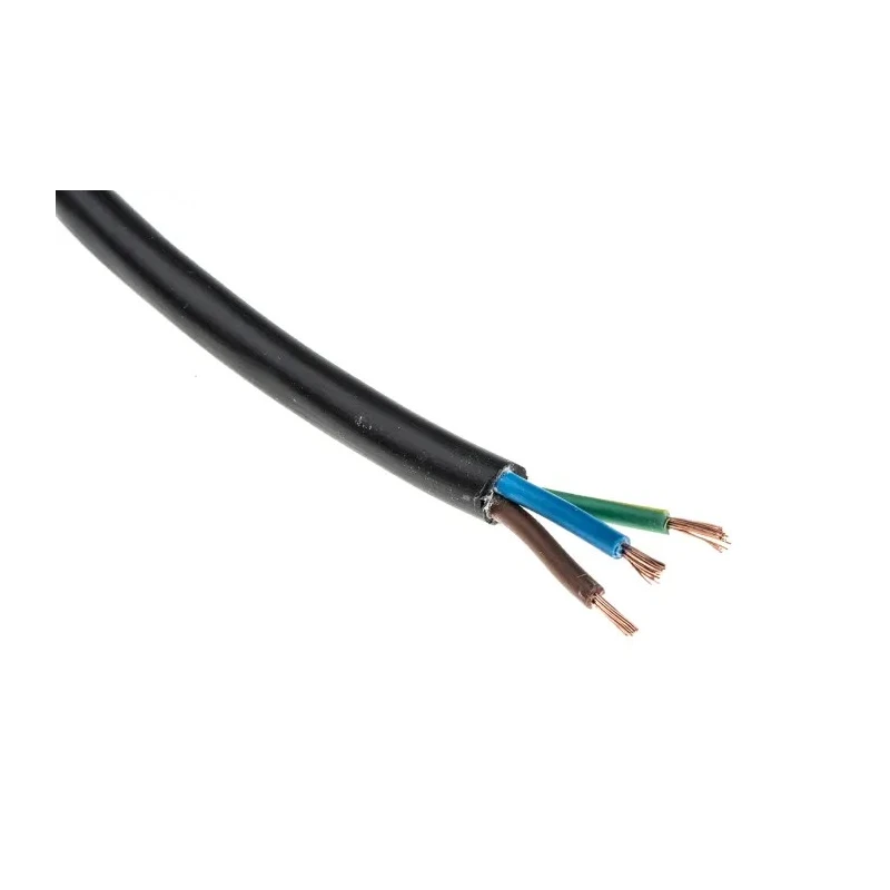 RS PRO 3 Core Power Cable Black 0.75 mm² PVC Insulated Jacket 70 °C 300 V 50 m 491-879