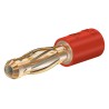 Staubli Red Test Connector Adapter with Brass Contacts and Gold Plating, 25A, 4 mm to 2 mm, Voltage 30V/60V AC 24.0106-22