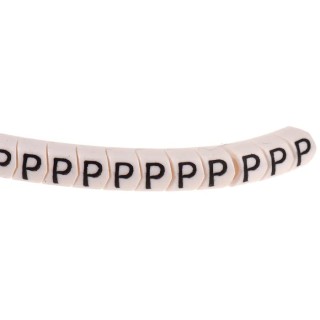 HellermannTyton Helagrip Slide-On Pre-Printed Cable Marker, Black Legend "P", White Marker, 2-5 mm Cable Diameter 901-10444