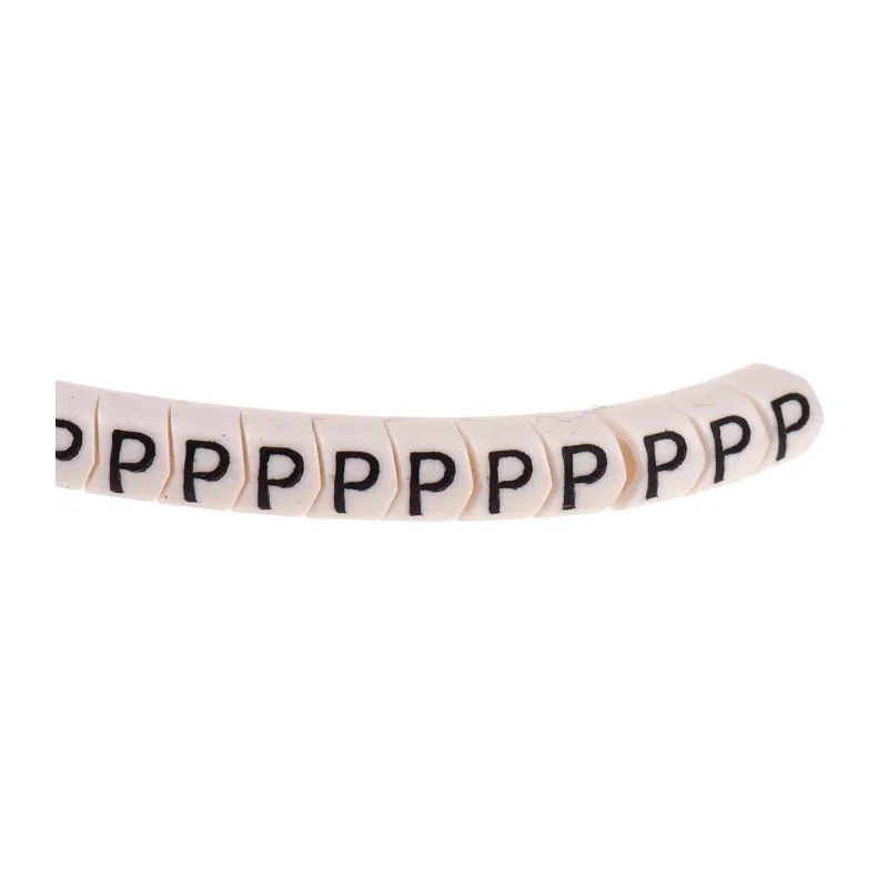 HellermannTyton Helagrip Slide-On Pre-Printed Cable Marker, Black Legend "P", White Marker, 2-5 mm Cable Diameter 901-10444