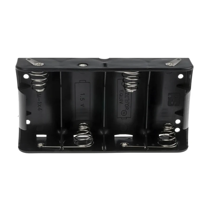 RS PRO D Battery Holder Chassis Mount Polypropylene Body Coil Spring Termination 4 Cells 149mm x 71mm x 28mm 594-426