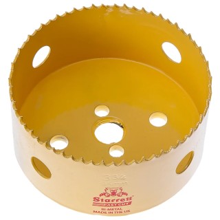 Starrett 95 mm Diameter High Speed Steel Cobalt Bi-metal Hole Saw Drill Bit for Metal, Plaster, Mild Steel, Tubes FCH0334-G